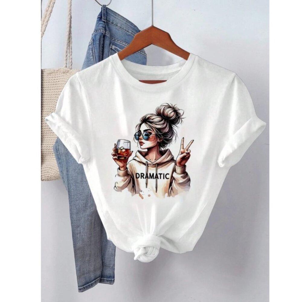 Dramatic Graphic Tee - White